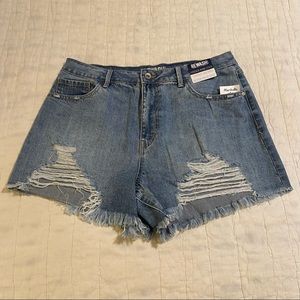 High waisted jean shorts